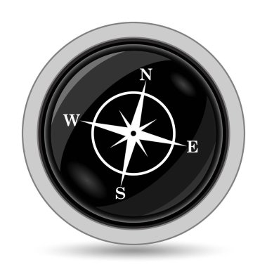 Pusula simgesini. Beyaz arka plan üzerinde Internet düğmesi