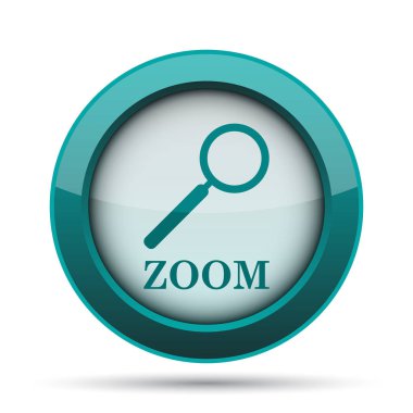 Büyüteç simgesiyle zoom. Beyaz arka plan üzerinde Internet düğmesi