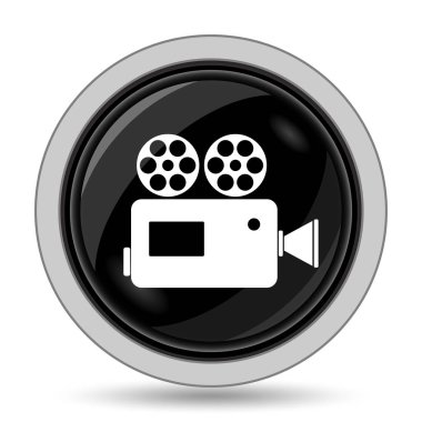 Video camera icon. Internet button on white background clipart
