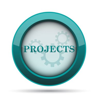 Projeler simgesi. Beyaz arka plan üzerinde Internet düğmesi