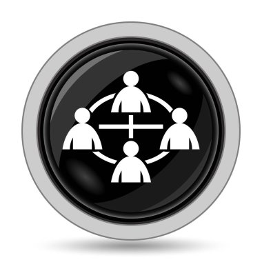 İletişim simgesi. Beyaz arka plan üzerinde Internet düğmesi