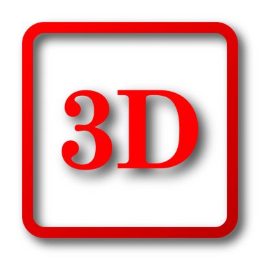 3D simgesi. Beyaz arka plan üzerinde Internet düğmesi