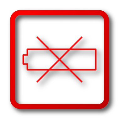Boş pil simgesi. Beyaz arka plan üzerinde Internet düğmesi