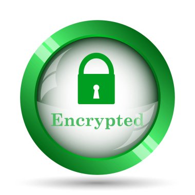 Şifreli simgesi. Beyaz arka plan üzerinde Internet düğmesi