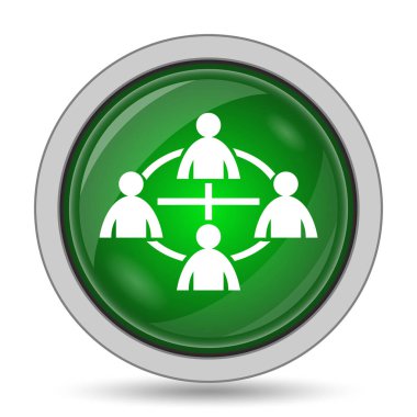 İletişim simgesi. Beyaz arka plan üzerinde Internet düğmesi