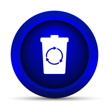 Geri dönüşüm kutusu simgesi. Beyaz arka plan üzerinde Internet düğmesi