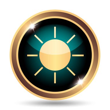 Güneş simgesi. Beyaz arka plan üzerinde Internet düğmesi