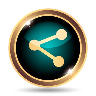 Sosyal Medya - bağlantı simgesi. Beyaz arka plan üzerinde Internet düğmesi