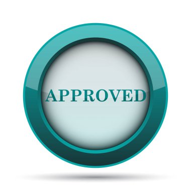 Onaylanmış simgesi. Beyaz arka plan üzerinde Internet düğmesi