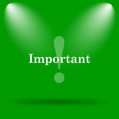 Önemli simgesi. Yeşil renkli butona Internet