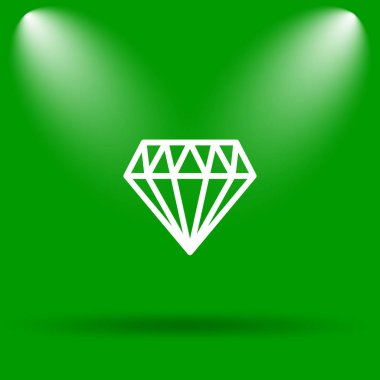 Elmas simgesi. Yeşil renkli butona Internet