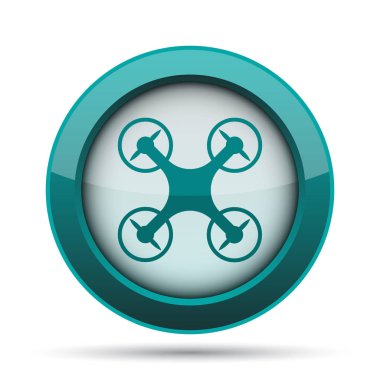 Drone simgesi. Beyaz arka plan üzerinde Internet düğmesi