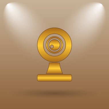 Webcam kutsal kişilerin resmi. Kahverengi zemin Internet düğmesini