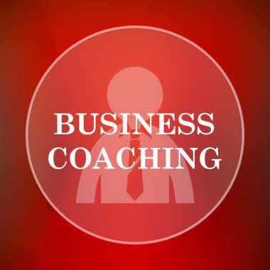 İş koçluk simgesi. Internet düğmesini kırmızı zemin üzerine