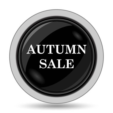 Sonbahar satış simgesi. Beyaz arka plan üzerinde Internet düğmesi