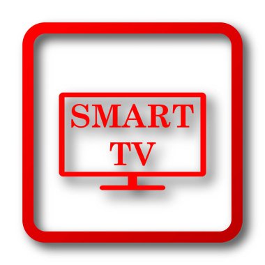 Akıllı tv simgesi. Beyaz arka plan üzerinde Internet düğmesi