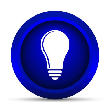 Ampul - fikir simgesi. Beyaz arka plan üzerinde Internet düğmesi
