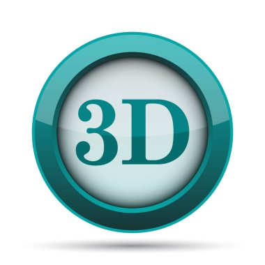 3D simgesi. Beyaz arka plan üzerinde Internet düğmesi