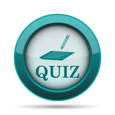 Quiz simgesi. Beyaz arka plan üzerinde Internet düğmesi
