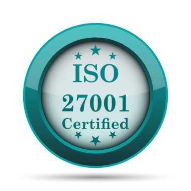 ISO 27001 simgesi. Beyaz arka plan üzerinde Internet düğmesi