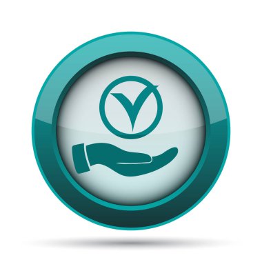 El simgesi ile kene. Beyaz arka plan üzerinde Internet düğmesi