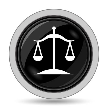 Denge simgesi. Beyaz arka plan üzerinde Internet düğmesi