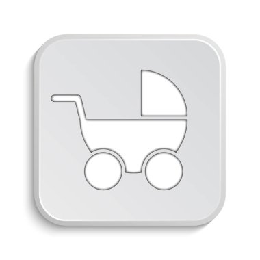 Bebek arabası simgesi. Beyaz arka plan üzerinde Internet düğmesi