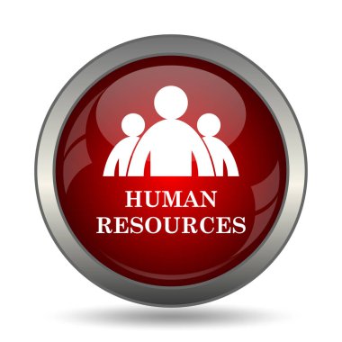 İnsan kaynakları simgesi. Beyaz arka plan üzerinde Internet düğmesi