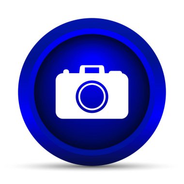 Fotoğraf kamera simgesi. Beyaz arka plan üzerinde Internet düğmesi