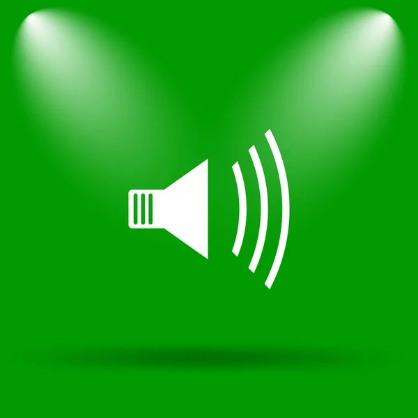 Icona Dell Oratore Pulsante Internet Sfondo Verde — Foto Stock