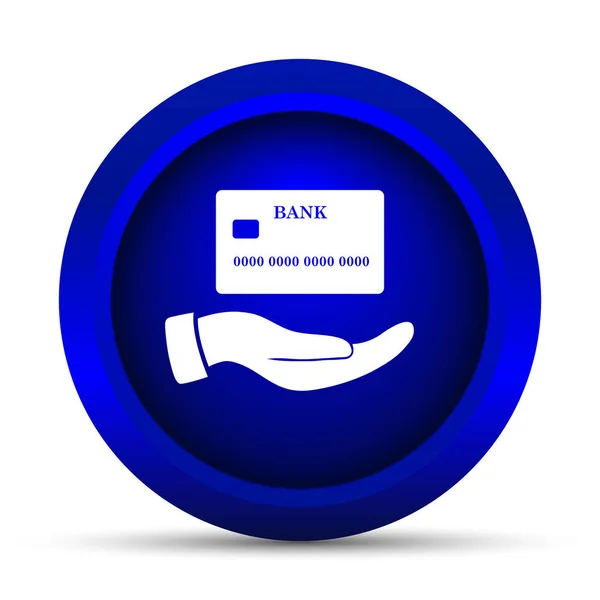 Hand holding credit card icon — Stock Photo, Image