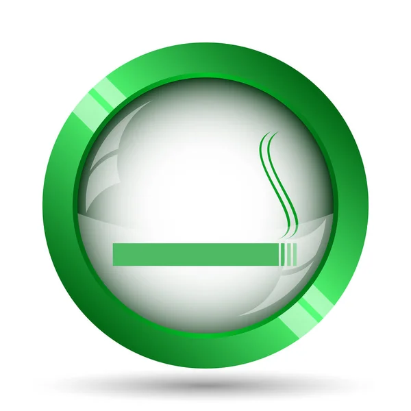 Ícone Cigarro Botão Internet Fundo Branco — Fotografia de Stock