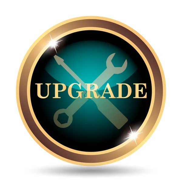 Upgrade Pictogram Internet Knop Witte Achtergrond — Stockfoto