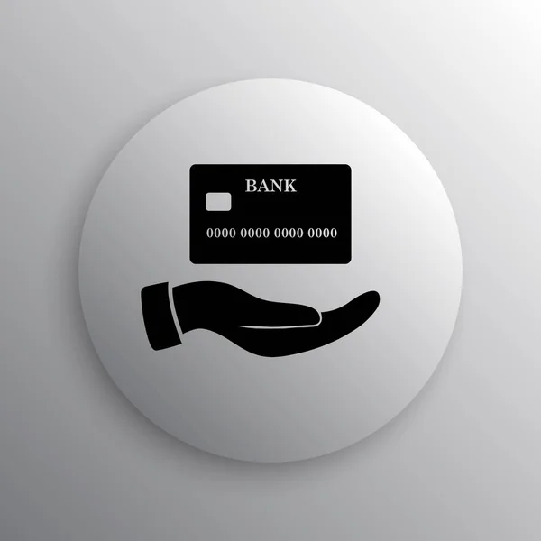 Icono Tarjeta Crédito Mano Botón Internet Sobre Fondo Blanco —  Fotos de Stock