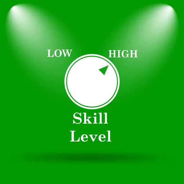 Skill level icon. Internet button on green background