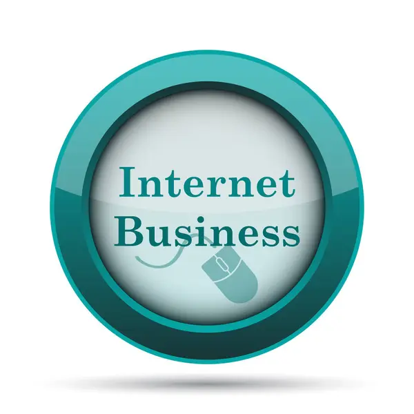 Pictogram Internet Business Internet Knop Witte Achtergrond — Stockfoto