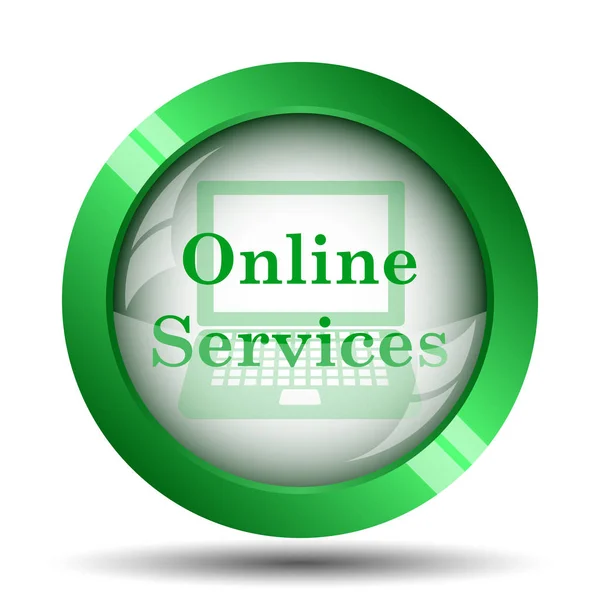 Ícone Serviços Online Botão Internet Fundo Branco — Fotografia de Stock
