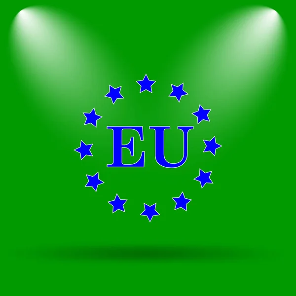 European union icon. Internet button on green background