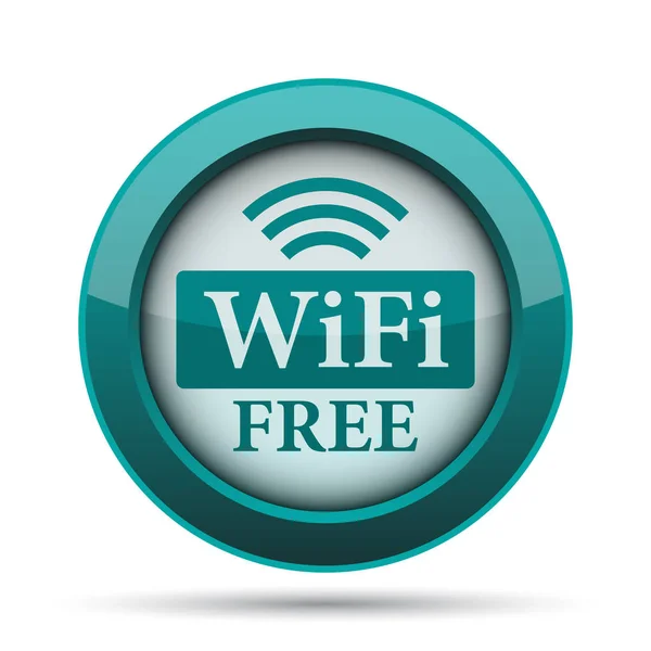 Wifi Gratis Icon Internet Knop Witte Achtergrond — Stockfoto