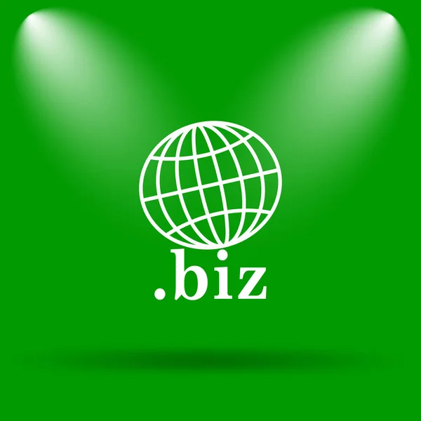 Ícone Biz Botão Internet Fundo Verde — Fotografia de Stock