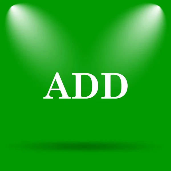 Adicionar Ícone Botão Internet Fundo Verde — Fotografia de Stock