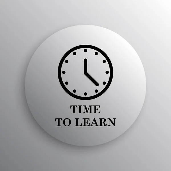 Hora Aprender Icono Botón Internet Sobre Fondo Blanco — Foto de Stock