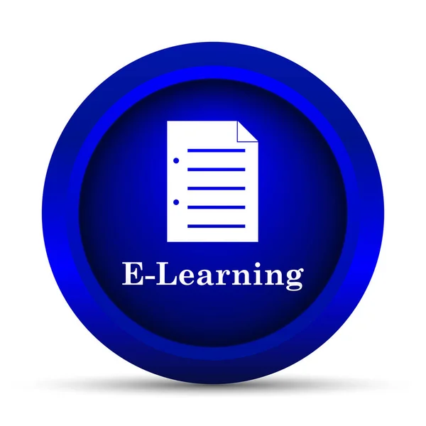 E-learning icon. Internet button on white background