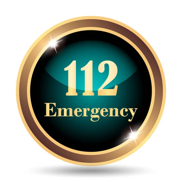 112 Icono Emergencia Botón Internet Sobre Fondo Blanco —  Fotos de Stock