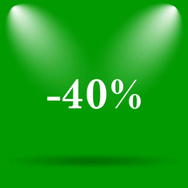 Percent Discount Icon Internet Button Green Background — Stock Photo, Image
