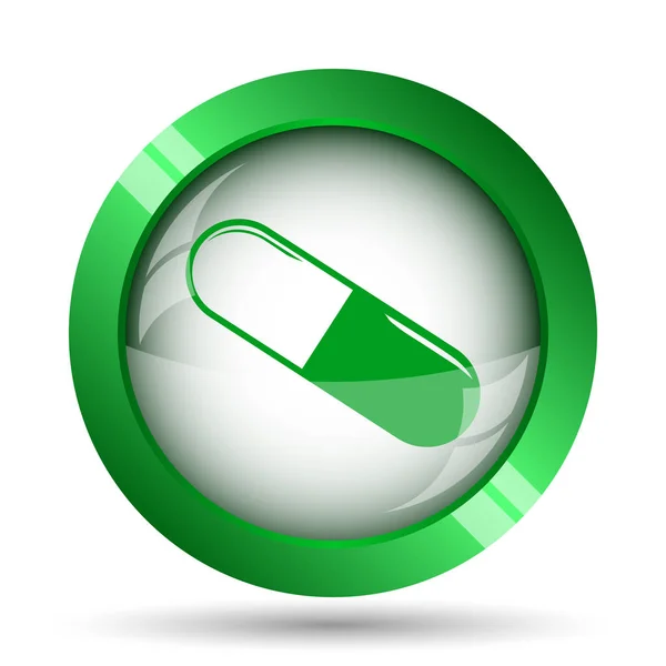 Pill icon. Internet button on white background