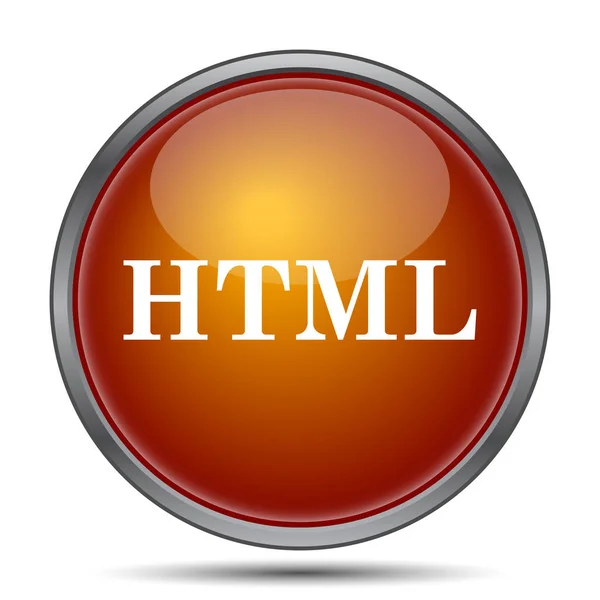 Ikona Html Przycisk Internet Białym Tle — Zdjęcie stockowe
