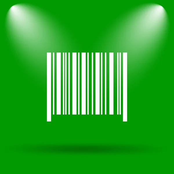 バーコード アイコン 緑の背景のインター ネット ボタン — ストック写真