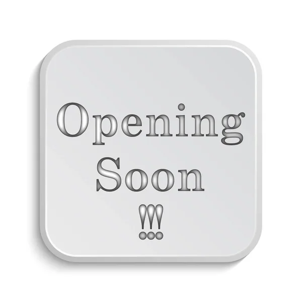 Opening soon icon. Internet button on white background