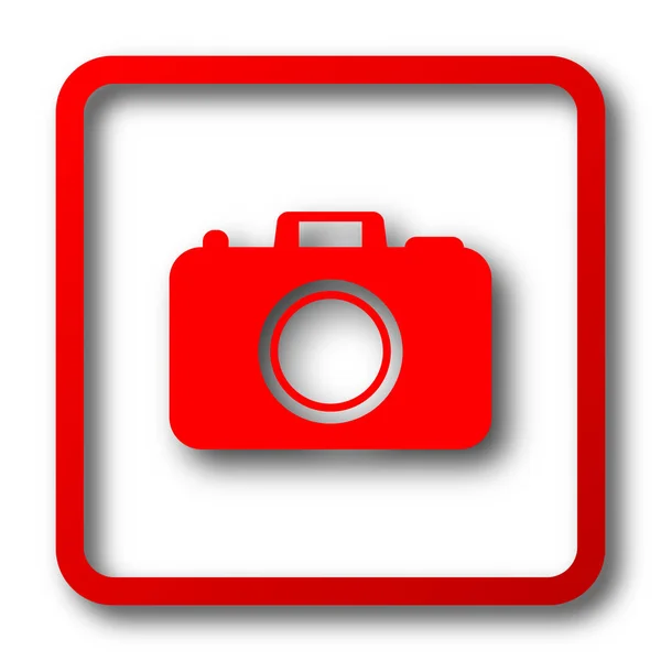 Foto Camera Pictogram Internet Knop Witte Achtergrond — Stockfoto